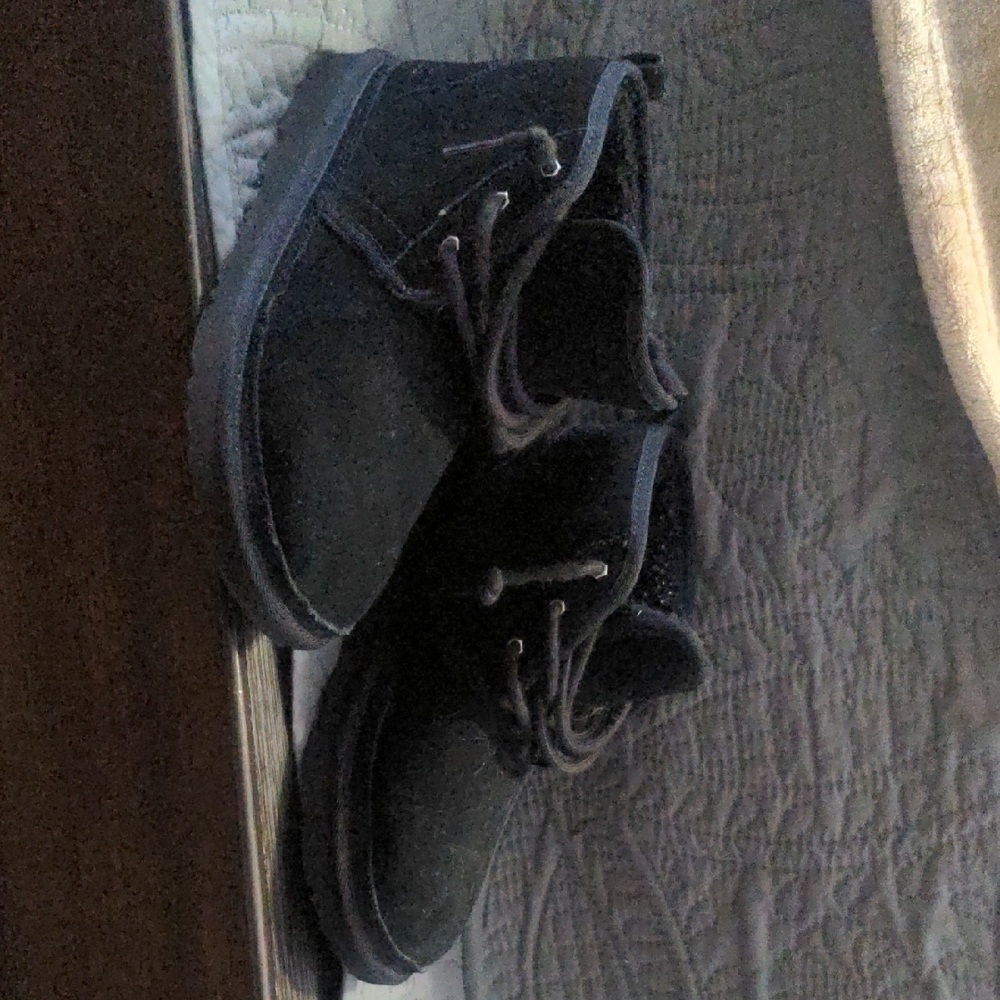 Black Boots with Modern Design and Textured Upper